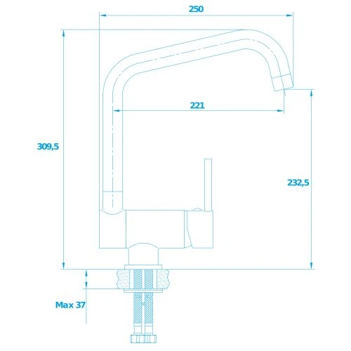 Mitigeur évier bec U rabattable Garis Ondys – Image 2