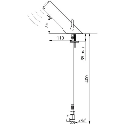 Mitigeur de lavabo électronique TEMPOMATIC MIX 4 Delabie piles intégrées - 490006 – Image 2