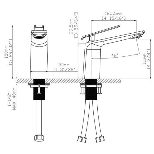 Mitigeur de lavabo SCAMANDRE Hudor monocommande brossé - 3 701 394 910 889 – Image 2