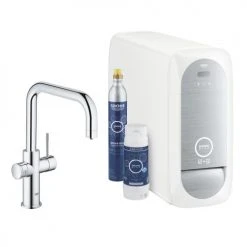 Kit de démarrage - Mitigeur bec U GROHE Blue Home Chromé installation incluse - GROHE - 31456001