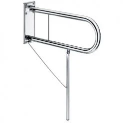 Barre de maintien rabattable Delabie avec béquille inox poli brillant - 510162P
